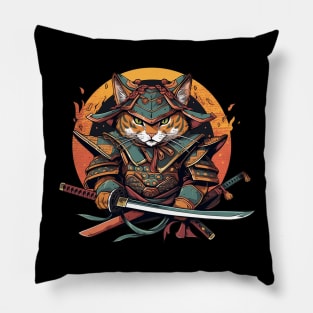 samurai cat Pillow