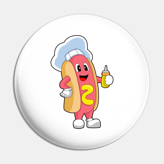 Hotdog Chef Mustard Pin by Markus Schnabel