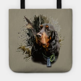 Gordon Setter with Woodcock Tote
