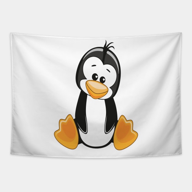 Penguin Cute Kawaii Cartoon Tapestry by ProjectX23Red