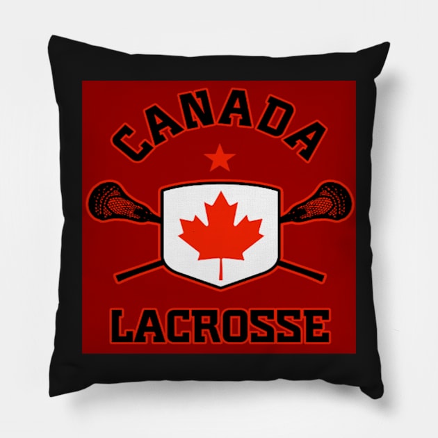 Canada lacrosse red background Pillow by euror-design