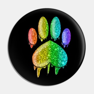 Rainbow Paw Print Pin