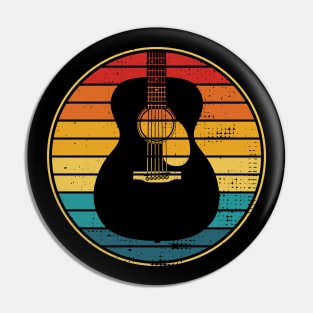 Retro Vintage Circle Sunset Concert Acoustic Guitar Pin