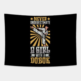 Never underestimate a girl in a dobok - Tang Soo Do Tapestry