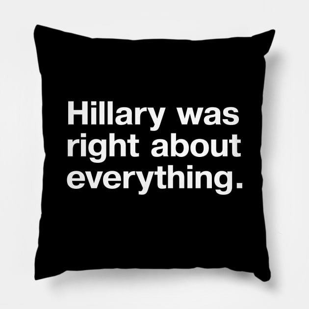 Hillary was right about everything. Pillow by TheBestWords