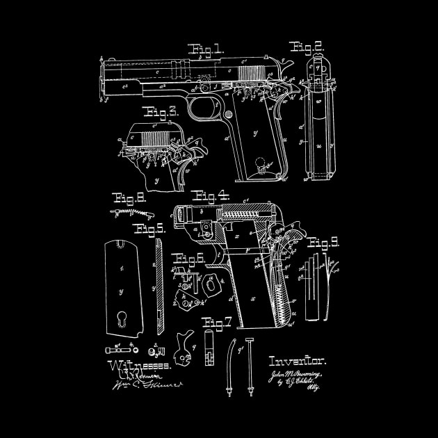 Firearm Vintage Patent Hand Drawing by TheYoungDesigns