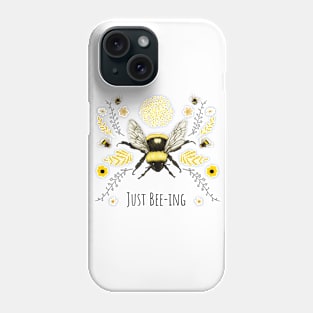 Just-Beeing Bumble Bee & flowers Phone Case