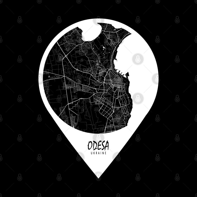 Odesa, Ukraine City Map - Travel Pin by deMAP Studio