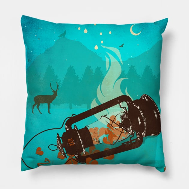 HEARTBROKEN LANTERN Pillow by Showdeer