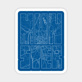 Munster, Germany City Map Typography - Blueprint Magnet