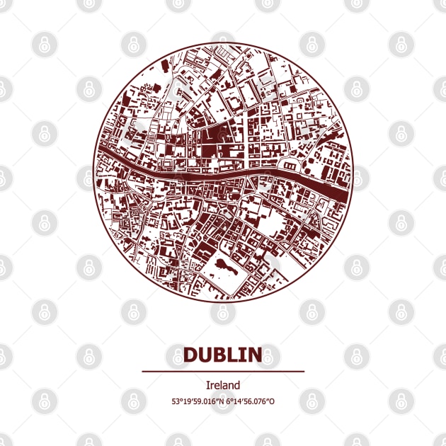 Dublin city map coordinates by SerenityByAlex