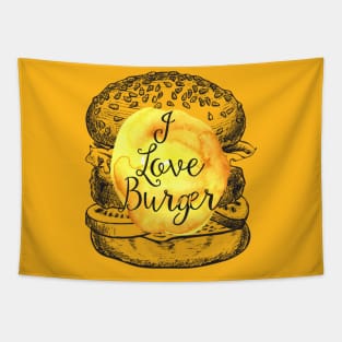 I Love Burger tshirt apparel Tapestry