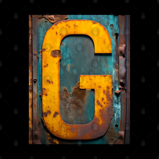 Rusty Letter "G" Monogram G initial by Mind Your Tee