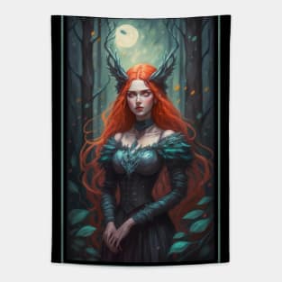 Mystic Forest Muse: Victorian Elegance Tapestry