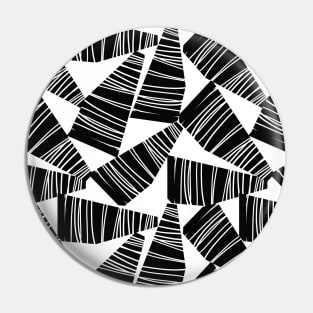 Abstract Black And White Shapes Collage Pin