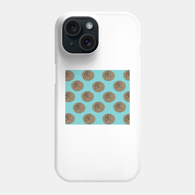 Curled Up Pangolin Illustration Phone Case by ButtonandSquirt