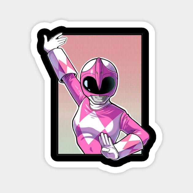pink ranger Magnet by fancy ghost