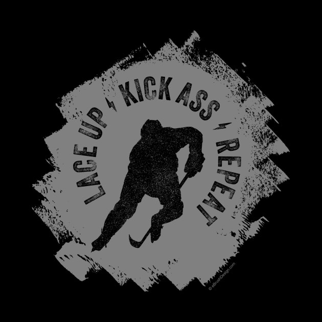 Lace Up. Repeat. (Hockey) by eBrushDesign