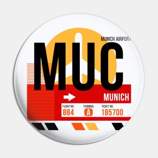 Munich (MUC) Airport // Sunset Baggage Tag Pin