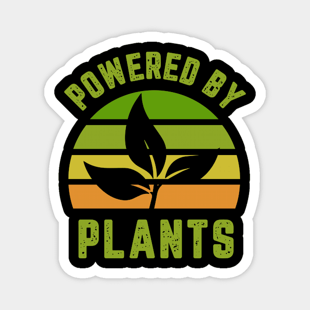 Powered by Plants Vegan Vintage Magnet by Imutobi