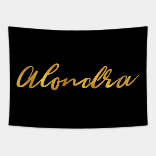 Alondra Name Hand Lettering in Faux Gold Letters Tapestry