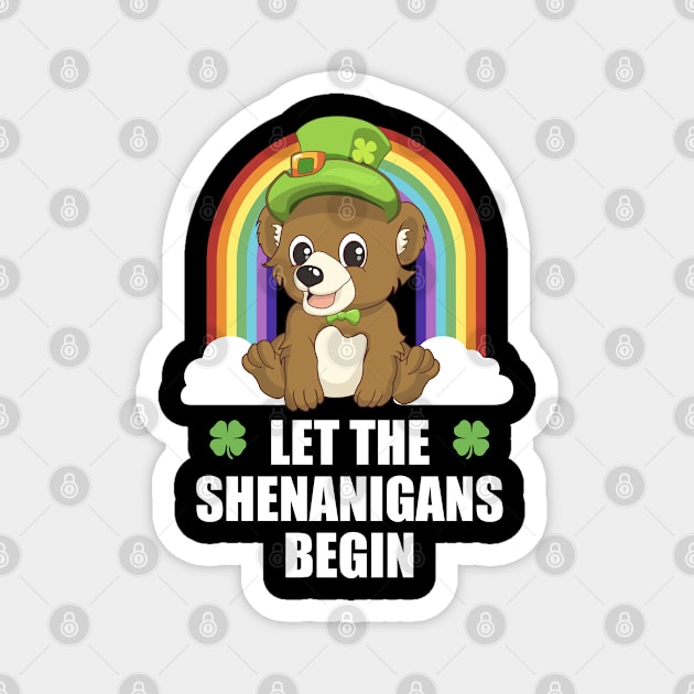 Bear Shenanigans Funny St Patricks Day Magnet by TheBeardComic