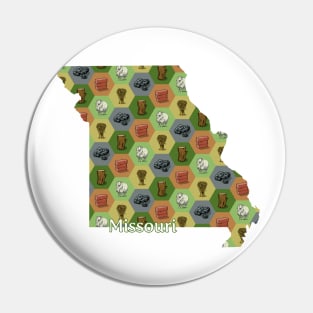 Missouri State Map Board Games Pin