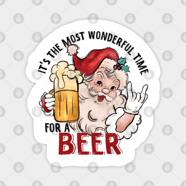 Most Wonderful Time for a Beer Magnet by MZeeDesigns