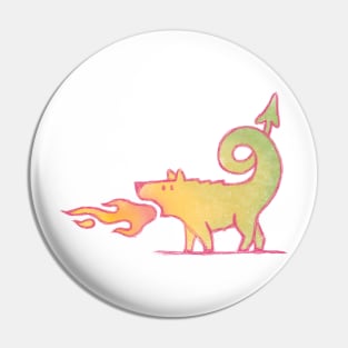 Dinkum,  the Dragon Dingo - for dark background Pin