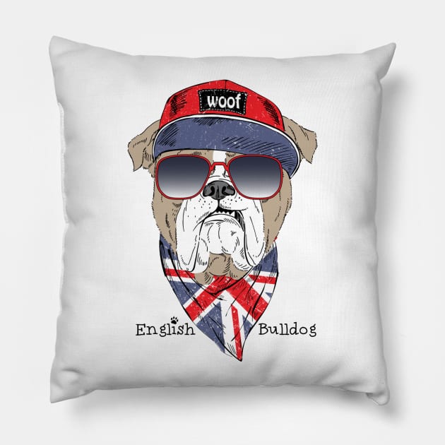 English Bulldog Pillow by Mako Design 