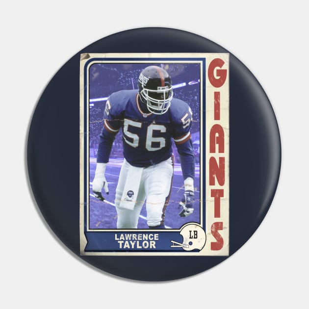 Retro Lawrence Taylor Football Trading Card Pin by darklordpug