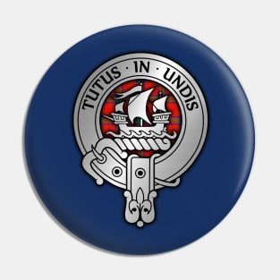 Clan Wood Crest & Tartan Pin