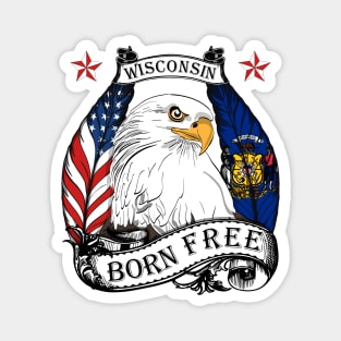 USA Wisconsin Eagle - Born Free Magnet