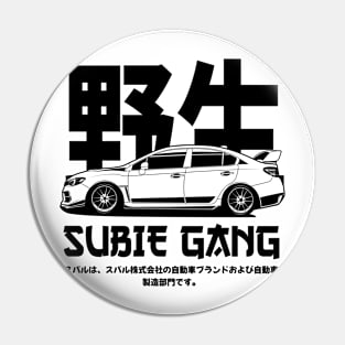 Subie gang black print Pin