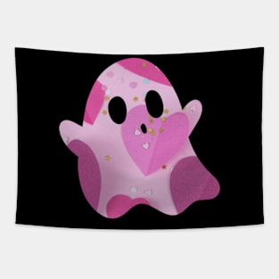 Pink Ghost Hearts Tapestry