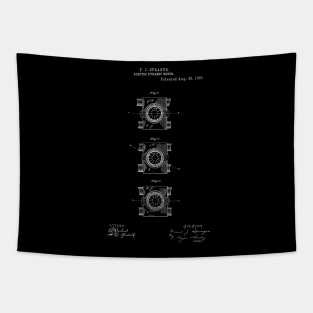 Electric Dynamic Motor Vintage Patent Hand Drawing Tapestry