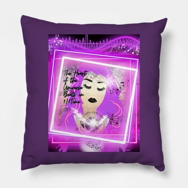 The Heart of the Universe Beats in 9/8 Time Pillow by Rattykins