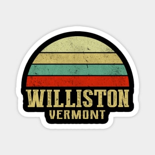 WILLISTON VERMONT Vintage Retro Sunset Magnet