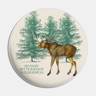 Selway-Bitterroot Wilderness Moose Trees Montana Outdoors Souvenir Pin