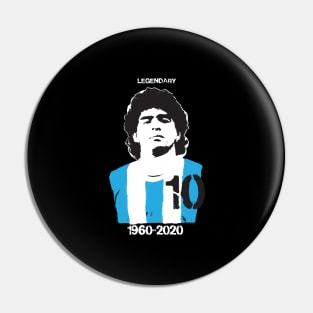 Memory Diego Maradona 10 Hand Of God Legendary 1960-2020 Pin