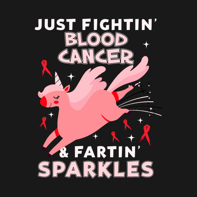 blood cancer funny unicorn farting sparkles by TeesCircle