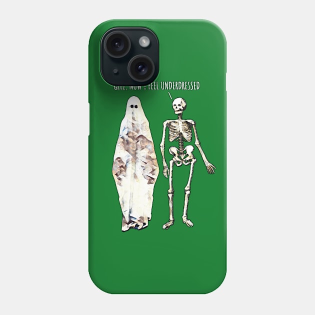 Overdressed Ghost & Skeleton Phone Case by Strangers With T-Shirts