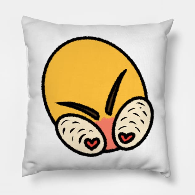 Angry love heart eyes cursed emoji Pillow by Bingust