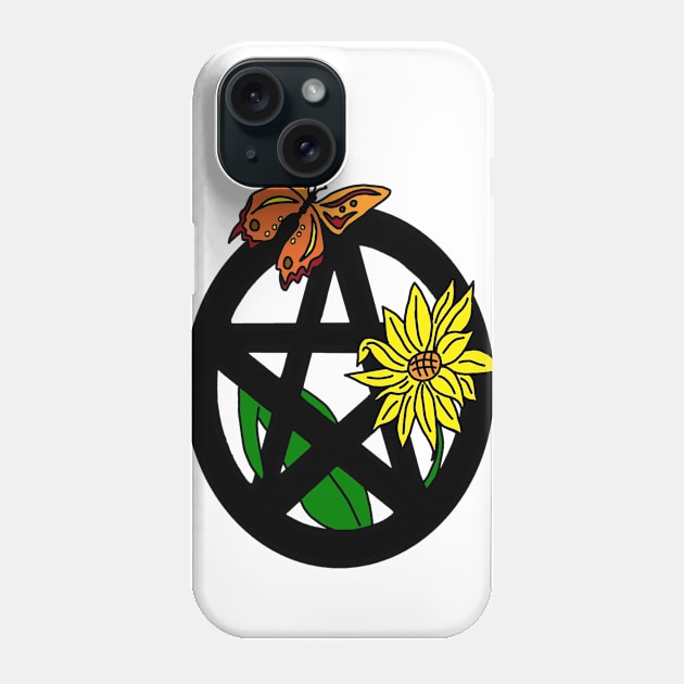 Butterfly and Sunflower Pentacle Phone Case by imphavok