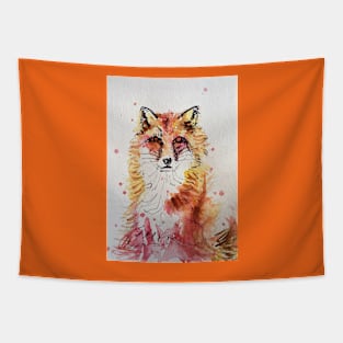 Fox Watercolor Painting Tapestry