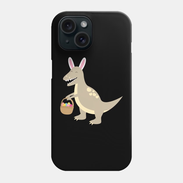 Velociraptor With Bunny Ears Basket Of Easter Egg Phone Case by BUBLTEES