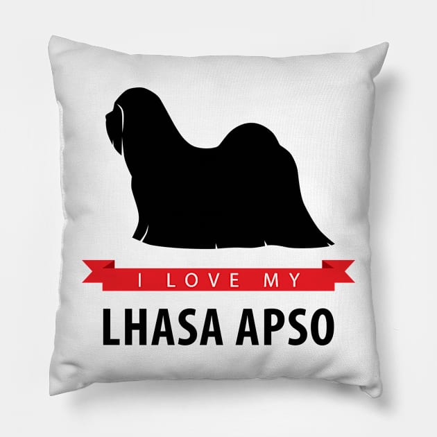 I Love My Lhasa Apso Pillow by millersye