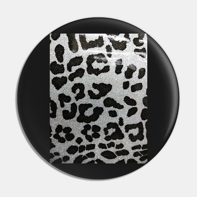 Cheetah Print in Black and Silver Pin by CrazyCraftLady