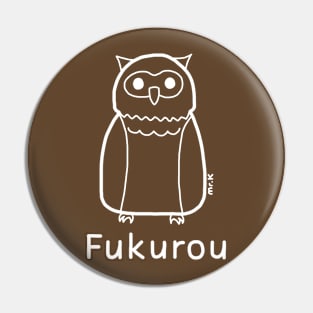 Fukurou (Owl) Japanese design in white Pin