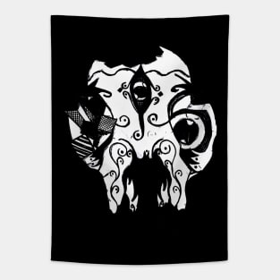 Mystic Three Eyed Cat Skull Tapestry